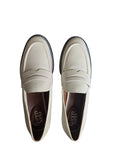 Franco Sarto Cream Loafers with Black Soals